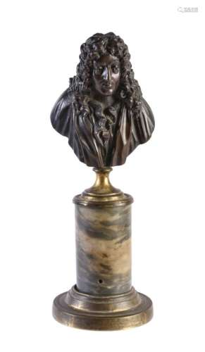 A French patinated bronze bust of Jean Racine (1639-1699)
