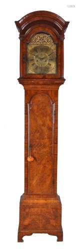 A crossbanded burr and figured walnut longcase clock