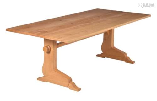 An oak refectory type dining table