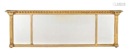 A Regency giltwood and composition overmantel mirror