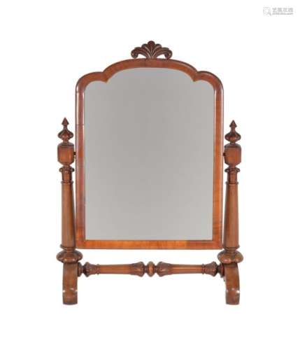 A Victorian walnut dressing mirror