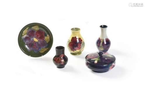 Pansy, a Moorcroft Pottery vase
