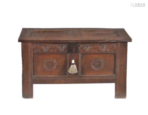 An oak coffer, late 17th century