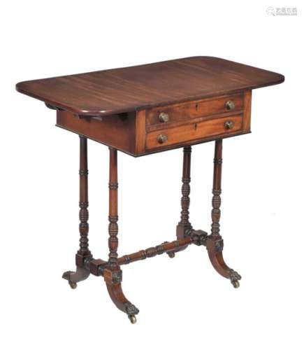 A Regency mahogany Pembroke work table