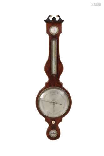 A mahogany wheel barometer