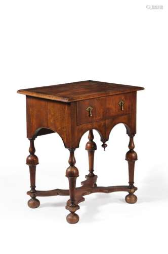 A William and Mary walnut and featherbanded side table
