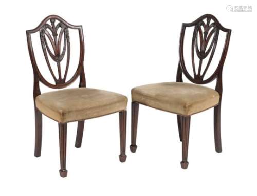 A pair of mahogany side chairs in George III style