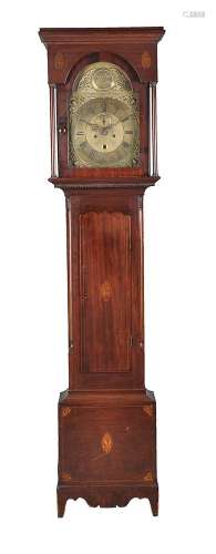 A mahogany and inlaid longcase clock