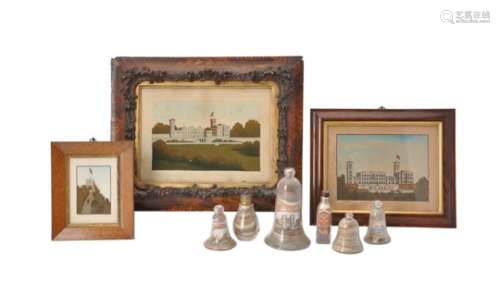 A collection of nine Victorian Isle of Wight souvenir sand pictures