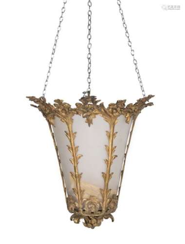 A gilt metal lantern in Rococo Revival taste