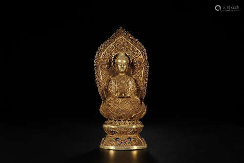 GILT SILVER BUDDHA ORNAMENT