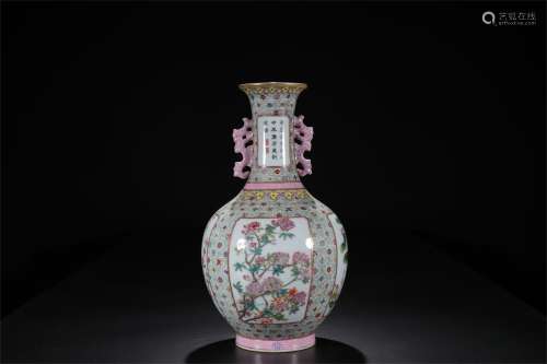 A Chinese Famille-Rose Porcelain Vase