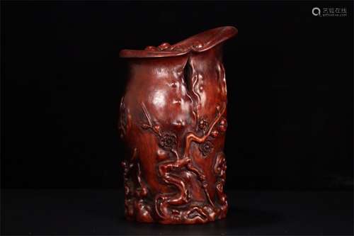 A Chinese Carved Bamboo  Brush Pot