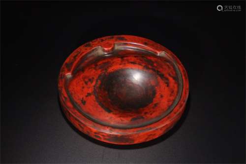 A Chinese Carved Tixi Lacquer Ink Stone