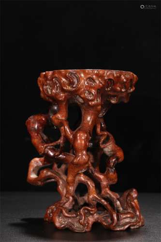 A Chinese Carved Bamboo Root Stand