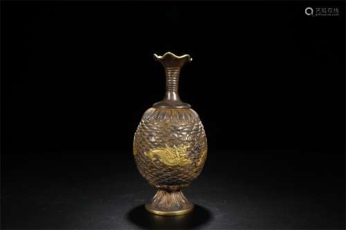 A Chinese Gilt Silver Vase