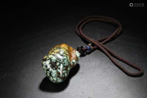 A Chinese Carved Turquoise Pendant