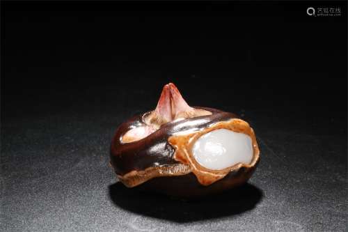 A Chinese Bionic Glazed Porcelain Peach