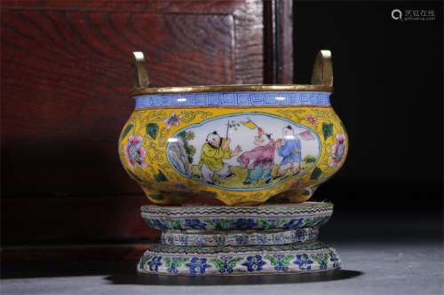 A Chinese Cloisonne Incense Burner