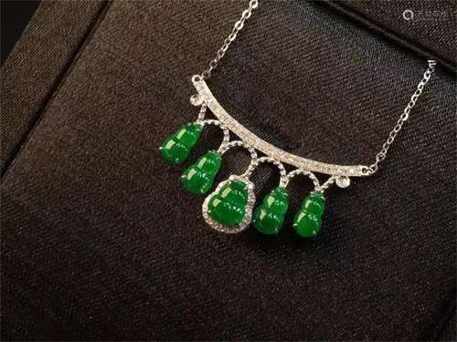 A Chinese Carved Jade Necklace