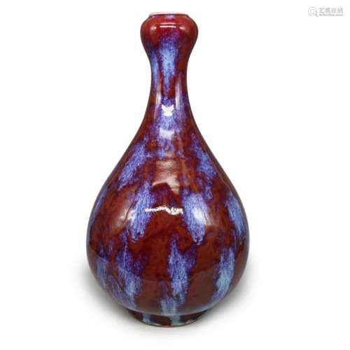 A Chinese Red Flambe Glazed Porcelain Vase