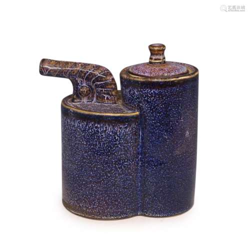 A Chinese Flambe Glazed Porcelain Wine Pot