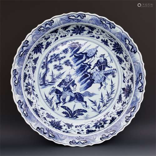 A Chinese Blue and White Porcelain Plate