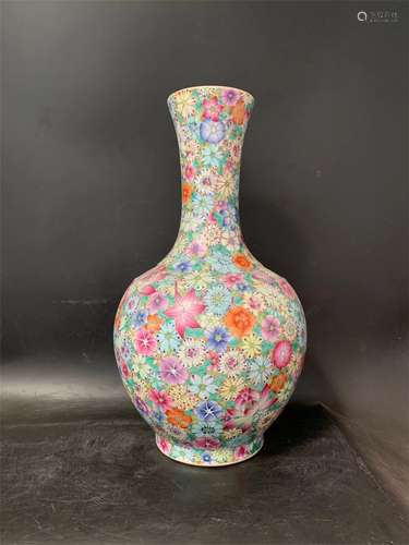 A Chinese Famille-Rose Porcelain Vase