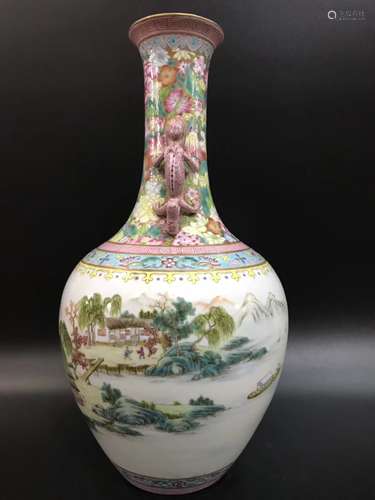 A Chinese Famille-Rose Porcelain Vase