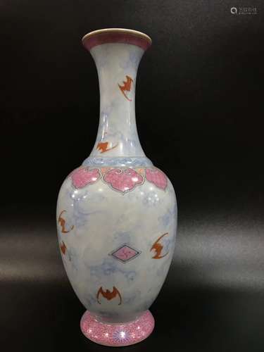 A Chinese Famille-Rose Porcelain Vase