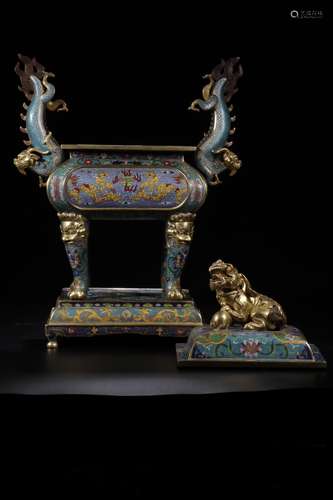 A Chinese Cloisonne Incense Burner