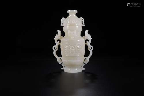 A Chinese Carved Jade Vase