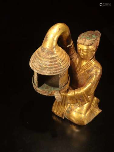 A Chinese Gilt Bronze Figure of Lady