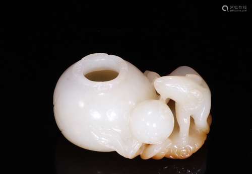 A Chinese Carved Jade Water Pot