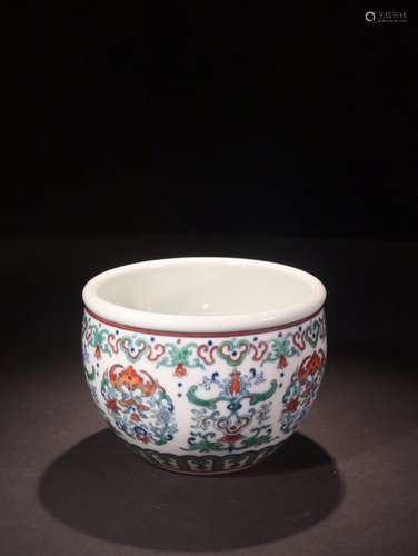 A Chinese Dou-Cai Glazed Porcelain Water Pot