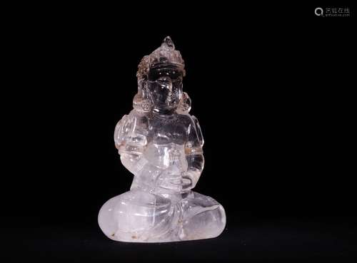 A Chinese Carved Rock Crystal Figure of Buddha