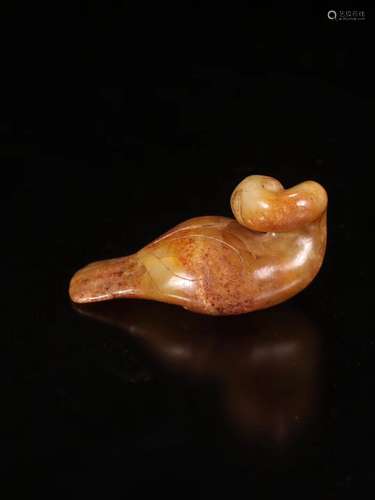 A Chinese Carved Jade Bird Decoration