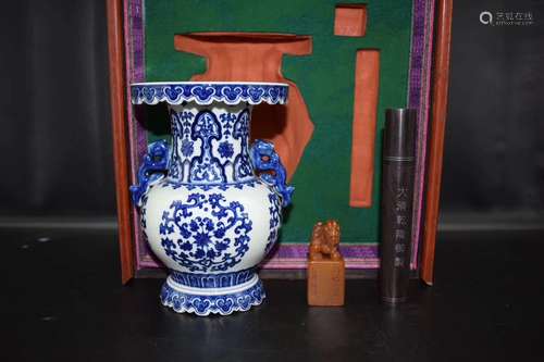 A Chinese Blue and White Porcelain Vase