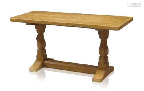 Robert Thompson (1876-1955), a ‘Mouseman’ English oak coffee table with rectangular top c.1970,