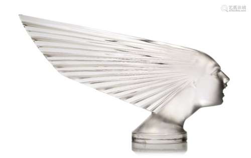 René Lalique (1860-1945), a clear and frosted car mascot 'Victoire' No. 1147, weak moulded R