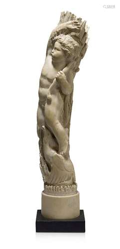 Richard Garbe (1876-1957) RA, a carved ivory sculpture 'Cupid', signed 'Richard Garbe' and dated