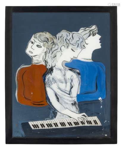 Gio Ponti (1891-1979) 'Le Tre Grazie', 1976, signed 'Gio Ponti 76' verso Acrylic, gouache, Perspex A