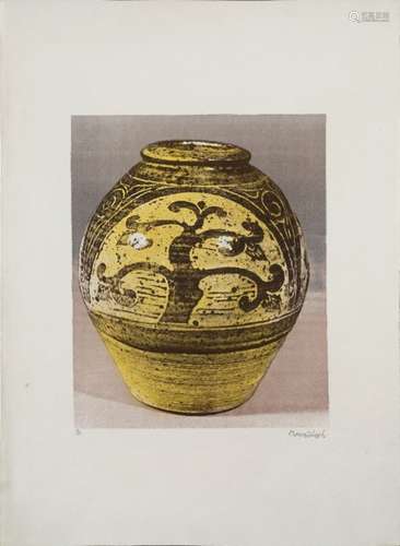 Bernard Leach (1887-1979), a limited edition lithograph c.1973/4, signed and numbered 56/100 A