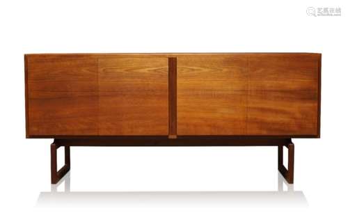 Arne Hovmand Olsen (1919-1989), a teak sideboard for Mogens Kold Møbelfabrik c.1960, applied metal