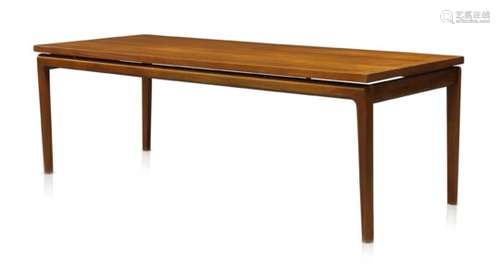 Ole Wanscher (1903-1985) a teak coffee table for France and Son c.1960s, with applied metal