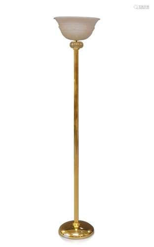 Barovier & Toso, a Murano glass uplighter floor lamp c.2000, applied label to shade - 'Barovier &