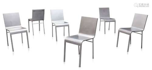 Attributed to Maarten van Severen (1956-2005), a set of six 'CN II' chairs c.1990 the seat with