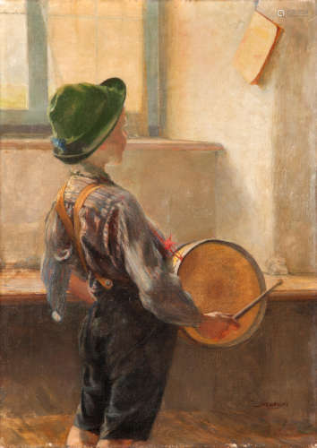 Drummer boy  53 x 37.5 cm. Georgios Jakobides(Greek, 1852-1932)
