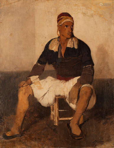 Zeybek  47.5 x 37.5 cm. Nikiforos Lytras(Greek, 1832-1904)
