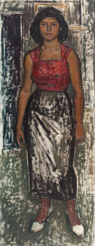 Young woman  115 x 45 cm. Yiannis Moralis(Greek, 1916-2009)